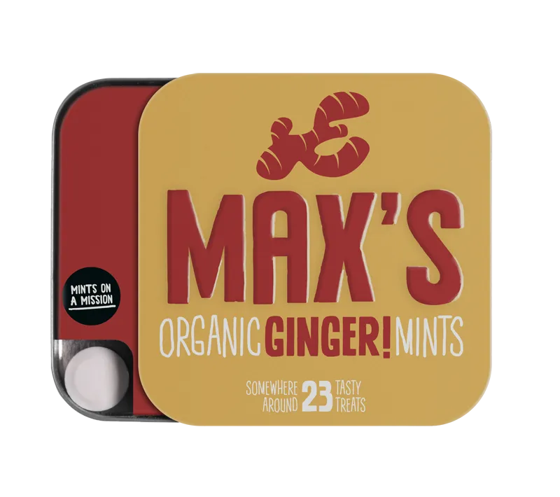 MAX'S MINTS - БИО МЕНТОВИ БОНБОНИ С ДЖИНДФИЖИЛ - 35 г