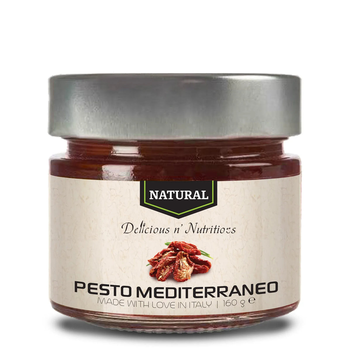 DELICIOUS N' NUTRITIOUS - НАТУРАЛНО ПЕСТО СЪС СУШЕНИ ДОМАТИ MEDITERRANEO - 160 g
