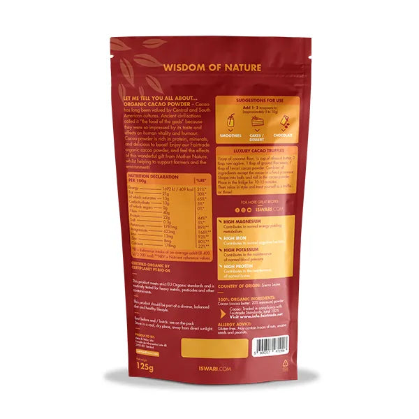 ISWARI - БИО КАКАО НА ПРАХ FAIR TRADE - 125 г